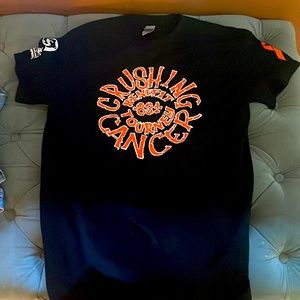 orange and black graphic tee